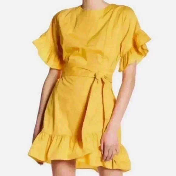 Socialite Red Ruffle mini Wrap dress size Medium - Picture 1 of 5